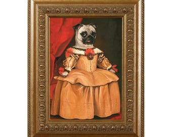 Pug Dog Magnet: Aristocratic Pet Portrait Refrigerator Magnet