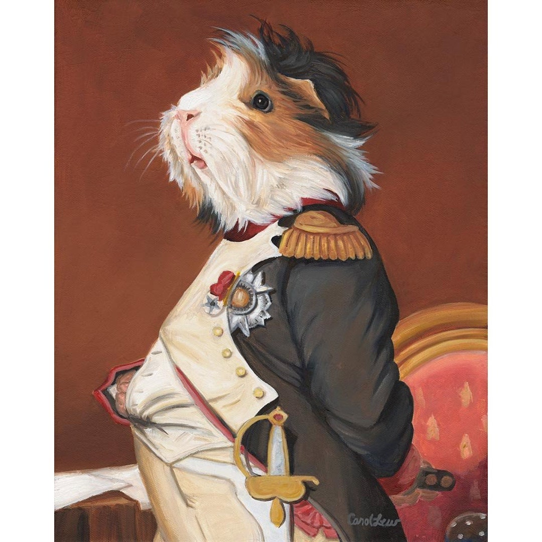 Adorable Guinea Pig Wall Decor: Cavy Napoleon Print – Charming Pet Artwork  for Animal Lovers