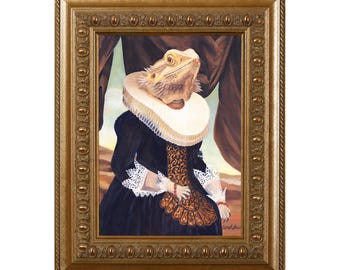 Bearded Dragon, Magnet, Mrs. Spike, Bearded Dragon Gifts, Lizard, Reptile Theme Art