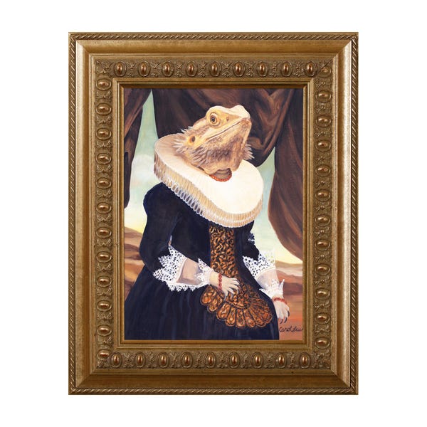 Bearded Dragon Magnet: Aristocratic Lizard Art - Mrs. Spike