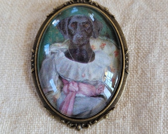 Broche de Labrador Retriever, Alfinete de Lapela de Labrador Preto, Joia de Animal para Presente, Acessório Brilhante para Mãe de Labrador Preto, Lady Sargent