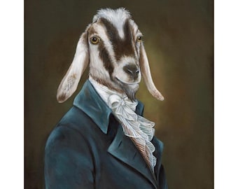 Billy Goat Prints, Mr. Beekman, Farm Animals, Barnyard, Goat in Clothes