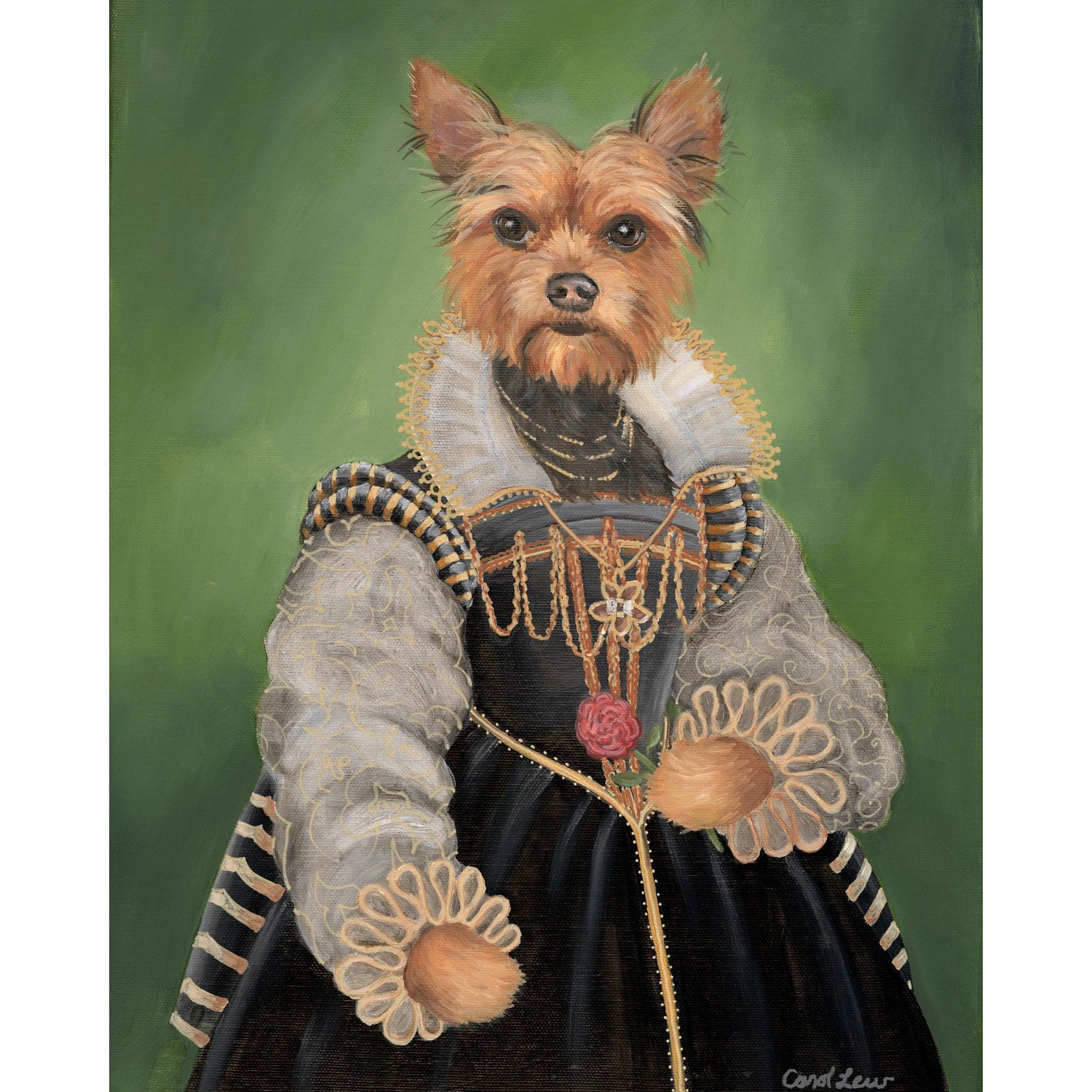 ヴィンテージヨーキーポートレートプリント：堂々とした