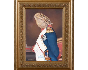 Bearded Dragon, Refrigerator Magnet, Den Decor, Dragon Gifts, Clothes, Reptile Decor, Le Petit Caporal