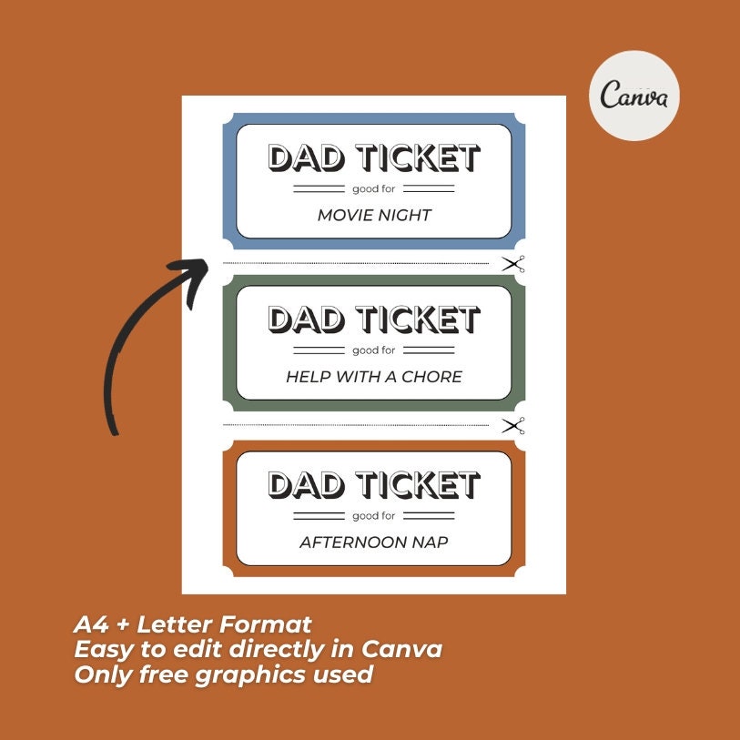 Editable Father's Day Coupon Printable Father's Day Gift Printable ...