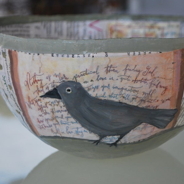 Papier Mache Schüssel (Vogel)