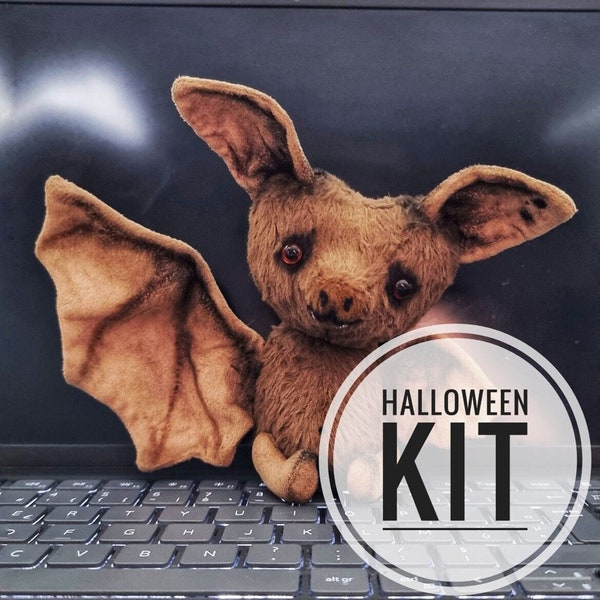 Halloween kit bat, do it yourself, kawaii toy, do it yourself, cadeau de Noël, Cadeau fait main, printable, sewing toy pdf pattern, tools