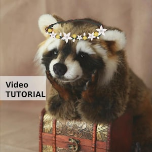 Stuffed Raccoon PDF Pattern - Wedding Unique Holiday DIY Teddy Bear Toy Tutorial decor, Birthday gift, Plushie tutorial, doll sewing, craft