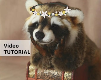 Stuffed Raccoon PDF Pattern - Wedding Unique Holiday DIY Teddy Bear Toy Tutorial decor, Birthday gift, Plushie tutorial, doll sewing, craft