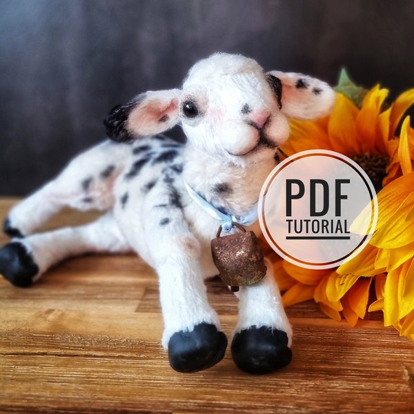 Lamb pdf pattern, Easter toy, Cadeau fait main, sheep tutorail, Do it yourself, goat plush, Fall decoration, weighted Stuffed animal