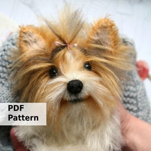 Sewing dog pattern, doll making, Yorkshire terrier, teddy bear tutorial, plush toy, stuffed animal, for beginners diy, retirement hobby
