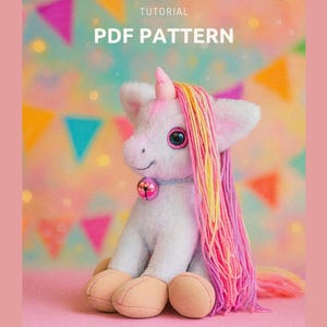 Regenbogen Einhorn Plüsch-Schnittmuster: Amigurumi Pony Nähanleitung (PDF-Muster)