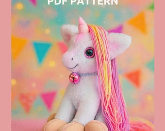 Rainbow Unicorn Plush Sewing Pattern: Amigurumi Pony Tutorial (PDF Pattern)
