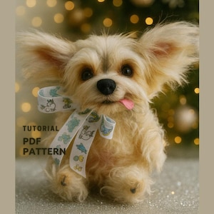 Patrón PDF de Yorkshire Terrier de peluche: Tutorial de costura para perro de peluche (Descarga digital). Regalo de Pascua.