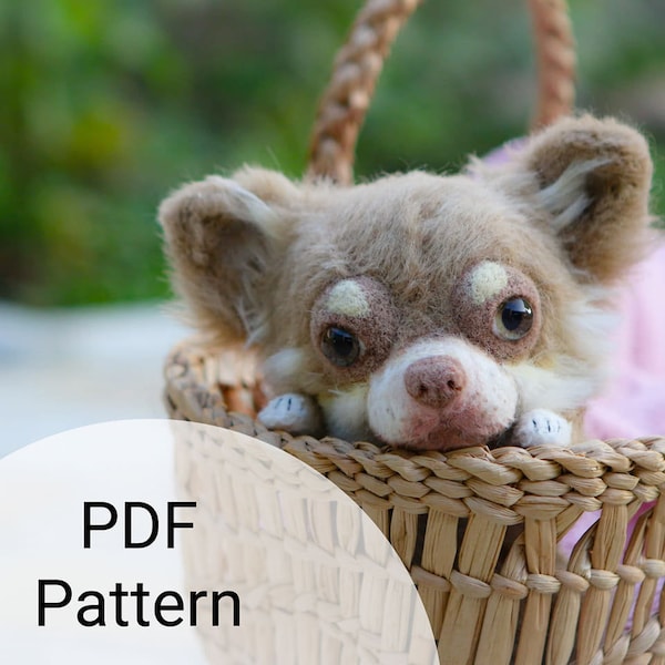 Stuffed dog animal pdf pattern, teddy bear tutorial, doll making, chihuahua DIY toy, Wedding gift, sewing hobby, Cadeau fait main, baptism