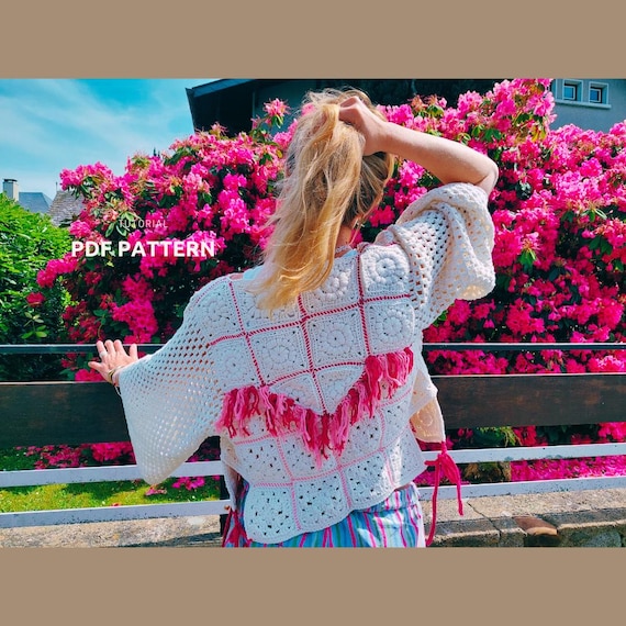 Crochet Cardigan Pattern: Boho Cowgirl Style (PDF Digital Download