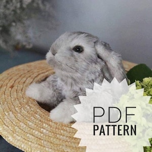 Wedding Bunny sewing plushie PDF pattern, teddy rabbit doll, toy making tutorial, stuffed soft plush animal, hobby, Mother day gift, cozy
