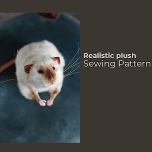 Realistic Plush Rat Sewing Pattern PDF – 25 cm Stuffed Animal Tutorial