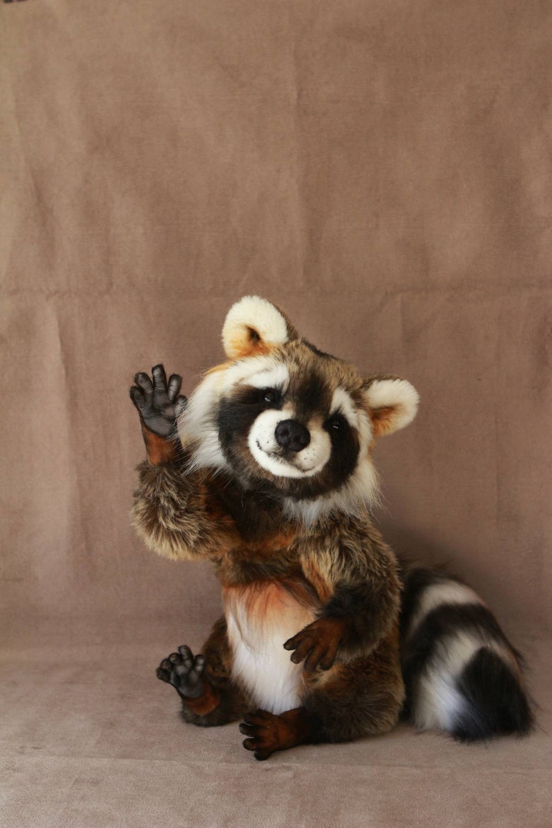 Stuffed Raccoon PDF Pattern - Unique Holiday DIY Teddy Bear Toy Tutorial Easter decor, Birthday gift, Plushie tutorial, doll sewing, craft