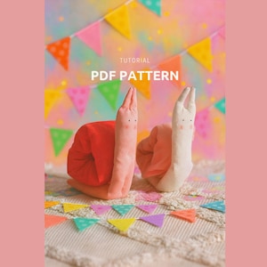 Herz Schnecke Plüschtier PDF Pattern: Cottagecore Nähanleitung