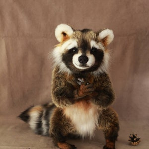 Stuffed Raccoon PDF Pattern - Unique Holiday DIY Teddy Bear Toy Tutorial Easter decor, Birthday gift, Plushie tutorial, doll sewing, craft