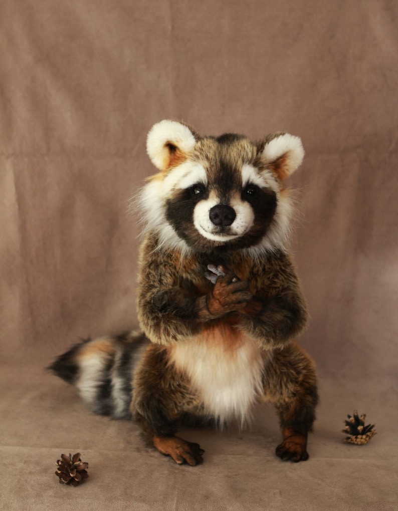 Stuffed Raccoon PDF Pattern - Unique Holiday DIY Teddy Bear Toy Tutorial Easter decor, Birthday gift, Plushie tutorial, doll sewing, craft