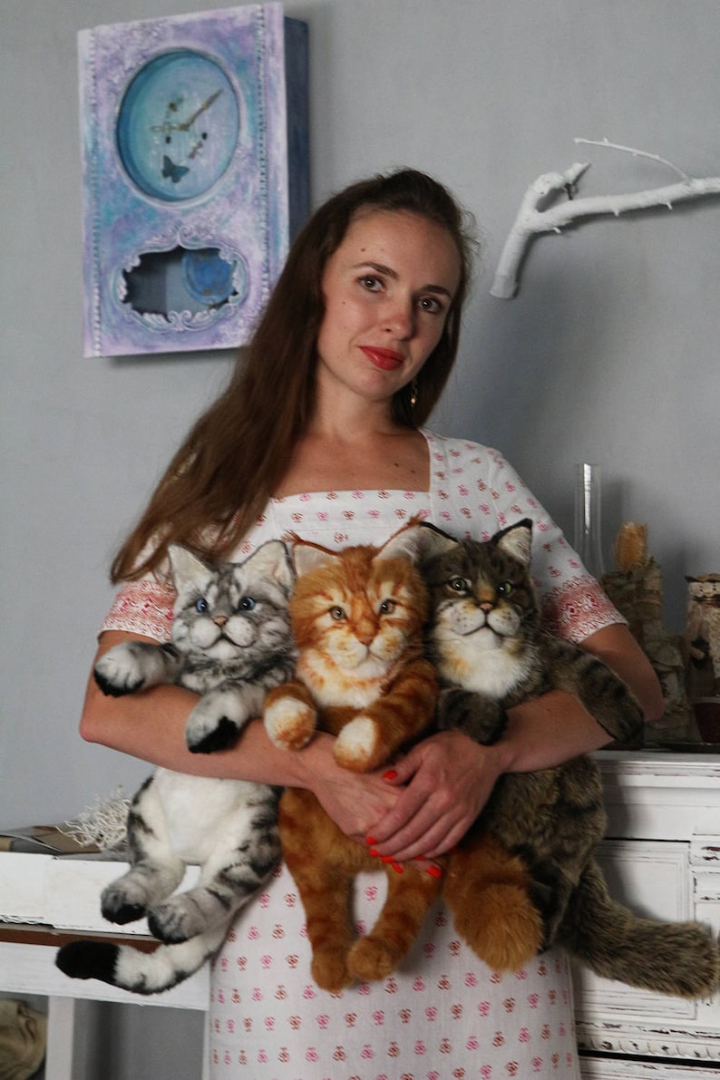 Stuffed animal pattern Maine Coon cat video tutorial doll Etsy