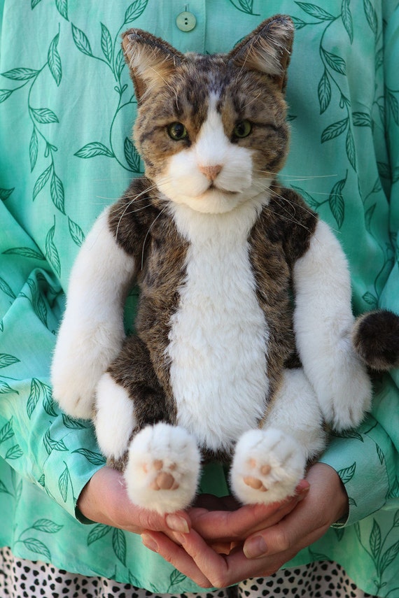 Realistic toy CATS Craft Nature Cats Portrait Teddy bear For | Etsy