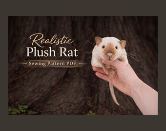 Realistic Plush Rat Sewing Pattern PDF – 25 cm Stuffed Animal Tutorial