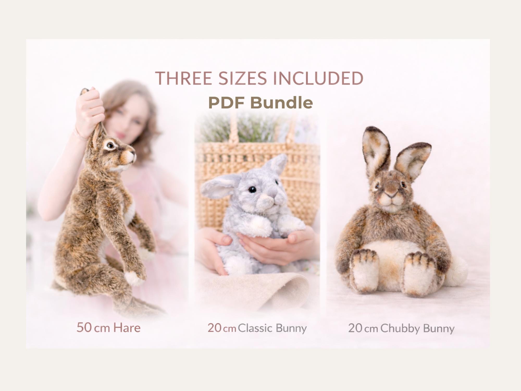 Bunny Sewing Pattern Bundle PDF – 3 Rabbit Patterns + Video - Etsy