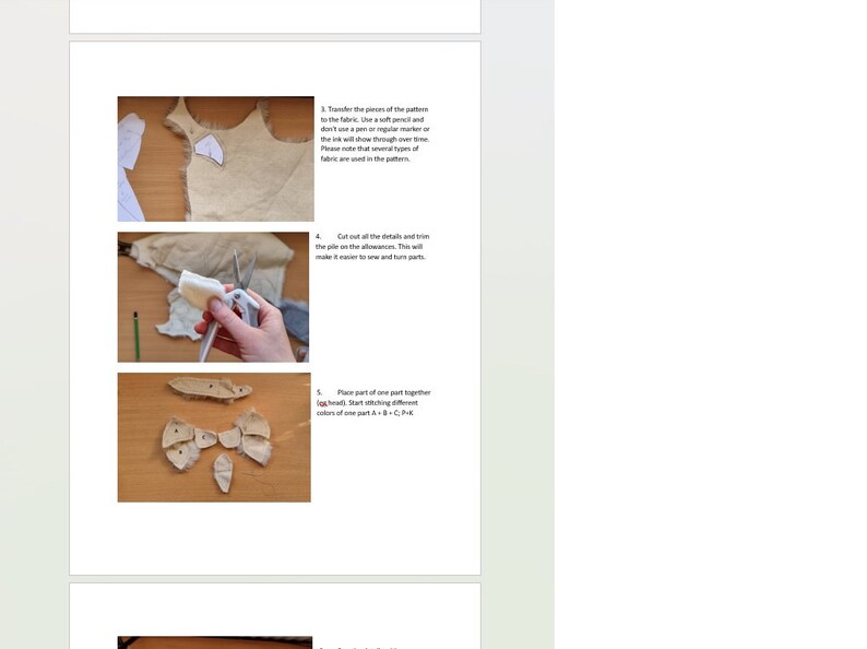 May include: A step-by-step guide on how to sew a fabric bow tie. The instructions include transferring the pattern to the fabric, cutting out the details, and sewing the pieces together. The image shows the fabric pieces laid out on a wooden surface.