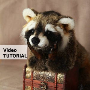 Stuffed Raccoon PDF Pattern - Unique Holiday Gift for Mom DIY Teddy Bear Toy Tutorial Halloween decor Birthday gift