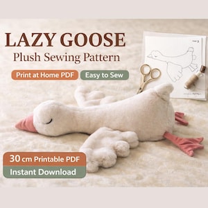 Goose Sewing Pattern PDF – Cottagecore Plush 30cm