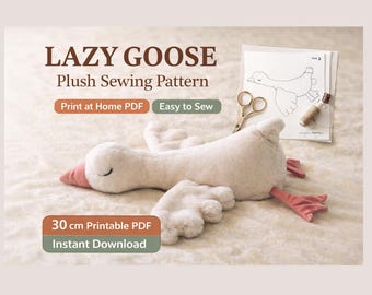 Goose Sewing Pattern PDF – Cottagecore Plush 30cm