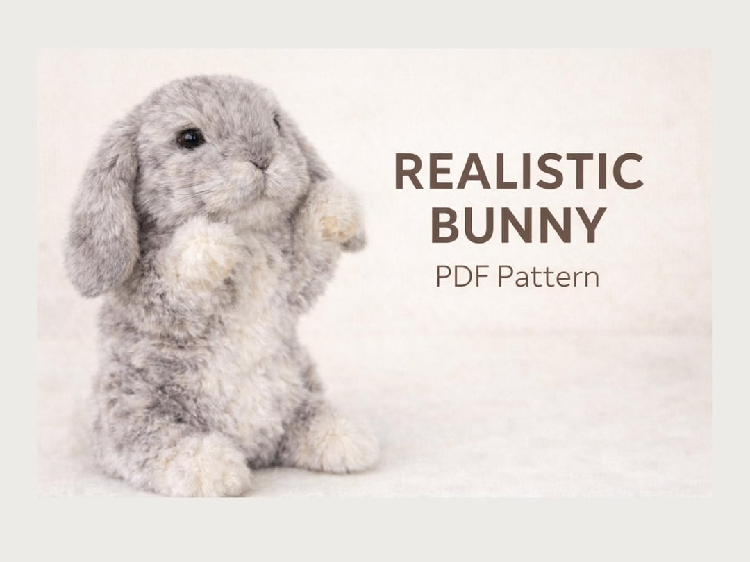 Realistic Bunny Sewing Pattern PDF – 20 Cm Stuffed Rabbit Plush Toy ...