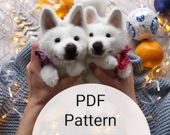 Plush dog toy diy, German Shepherd PDF pattern, stuffed dog animal, doll making, teddy bear diy, retirement hobby, Wedding gift tutorial