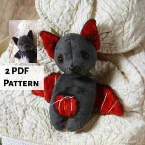 PDF pattern toy bat, diy halloween decor, stuffed animal plush bat, bat for car, kids craft, bat sewing pattern, kawaii car accessories svg