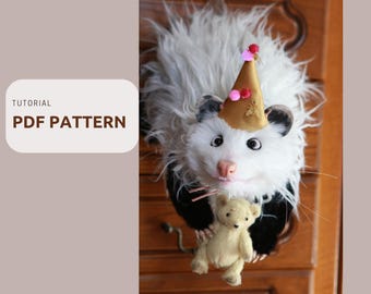 Opossum Sewing Pattern PDF, Realistic Art Doll Tutorial, Easter gift