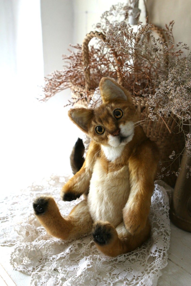 Abyssinian Realistic toy CATS Craft Nature Cats Portrait Teddy Etsy