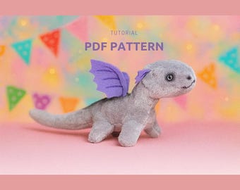 DIY Dragon Plush: Weighted Stuffed Animal PDF Pattern. Dopamine gift