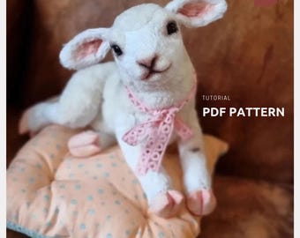 Lamb Plush Sewing Pattern: DIY Sheep Toy Tutorial (PDF).  Easter decor