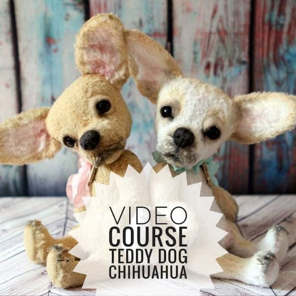 Chihuahua Hund Schnittmuster, Schnittmuster für Puppen, Nähen von Plüschtier, Teddybär Schnittmuster, Nähen von Plüschtier, Nähen von Bären