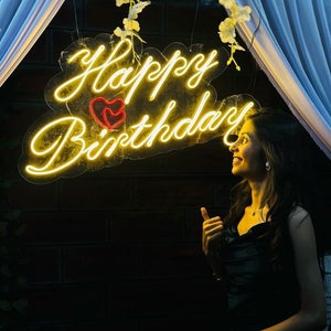 Personalized Neon Birthday Sign, Neon Sign, Wall Decor, LED Neon Light, Neon Bar Sign, Neon Bedroom Sign, Neon Light, Aesthetic Neon Sign