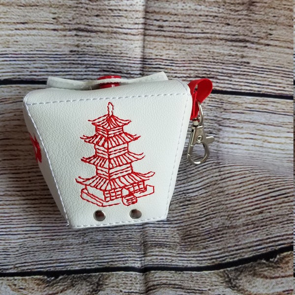 Mini backpack/ Mask pouch keychain- Chinese Takeout