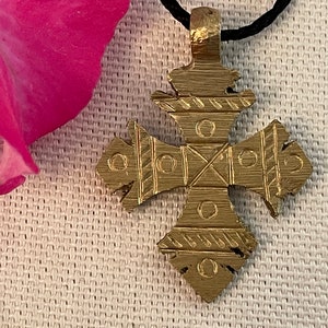 BRASS Ethiopian Coptic Cross Pendant : Ethiopia African Jewelry Beads