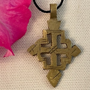 BRASS Ethiopian Coptic Cross Pendant : Ethiopia African Jewelry Beads