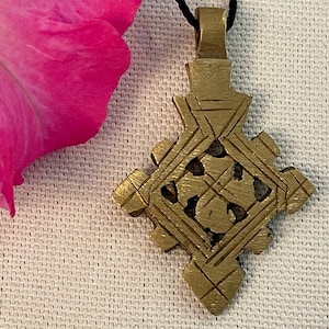 BRASS Ethiopian Coptic Cross Pendant : Ethiopia African Jewelry Beads