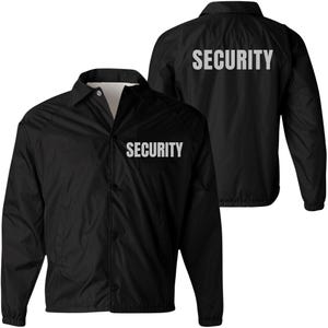 Security Lightweight Windbreaker Jacket | Security Guard Officer Bouncer Uniform Waterproof Coaches Coat