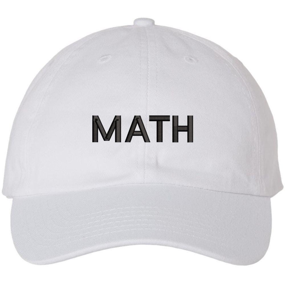Math Embroidered Dad Hat Mathematician Mathematics Everyday ...