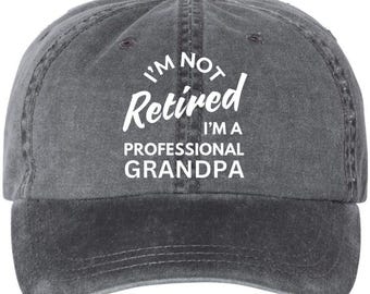 Professional Grandpa Embroidered Dad Hat, Funny Grandfather Gift